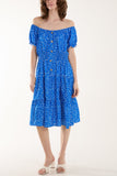 Polka Dot Button Through Mini Dress For Women  - Dropwear