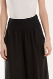 Linen Blend Wide Leg Waistband Trousers For Women  - Dropwear