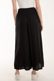 Linen Blend Wide Leg Waistband Trousers For Women  - Dropwear