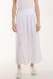 Linen Blend Wide Leg Waistband Trousers For Women  - Dropwear