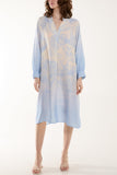 Light Blue Ombre Landscape Print Midi Dress For Women ONE SIZE - Dropwear