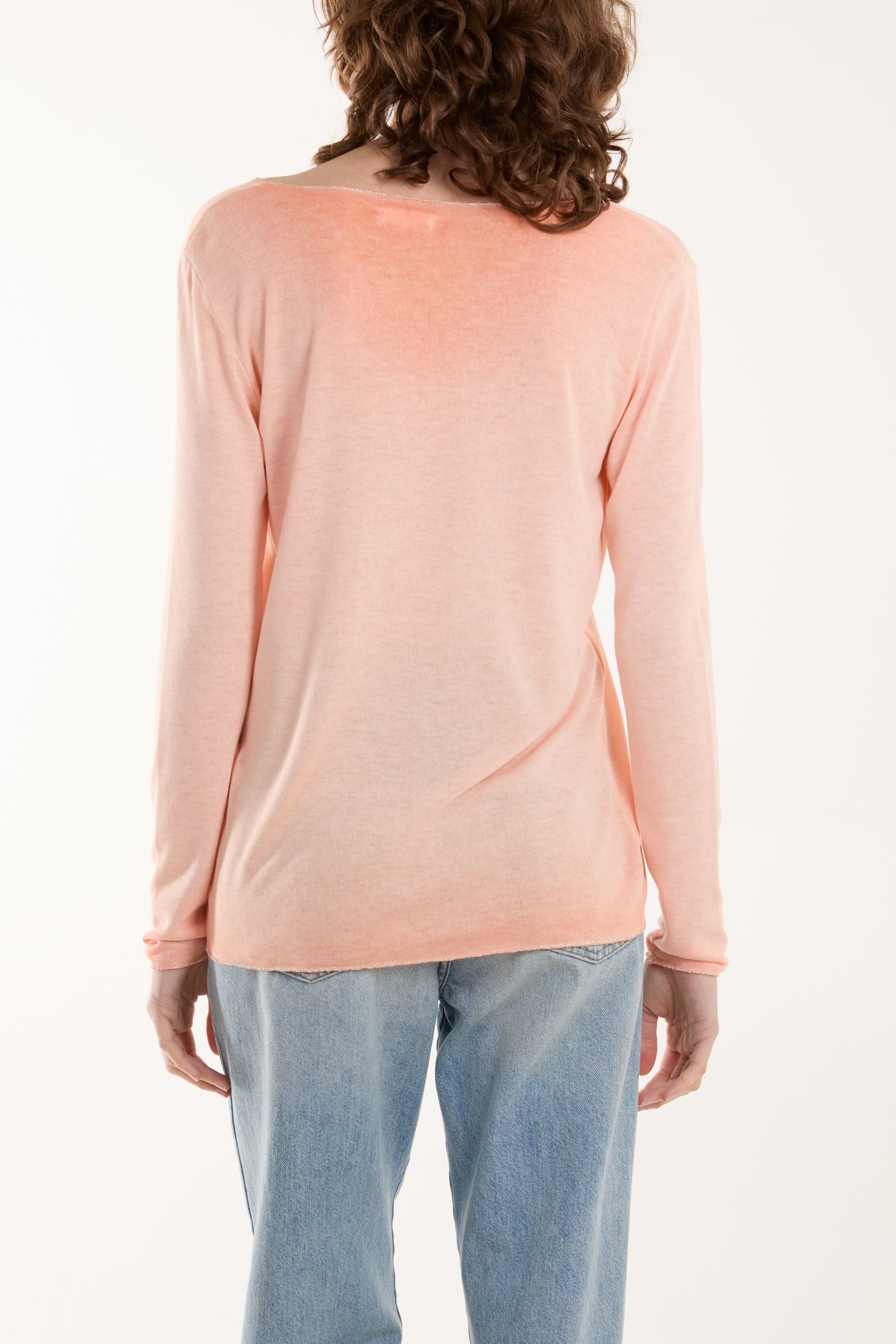 Charcoal Acid Wash Shimmer Edge Fine Jumper For Women ONE SIZE - Dropwear