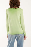 Acid Wash Shimmer Edge Fine Jumper For Women  - Dropwear