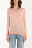 Beige Acid Wash Shimmer Edge Fine Jumper For Women ONE SIZE - Dropwear