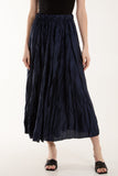Crinkle Satin Midi Skirt For Women  - Dropwear