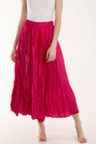 Crinkle Satin Midi Skirt For Women  - Dropwear