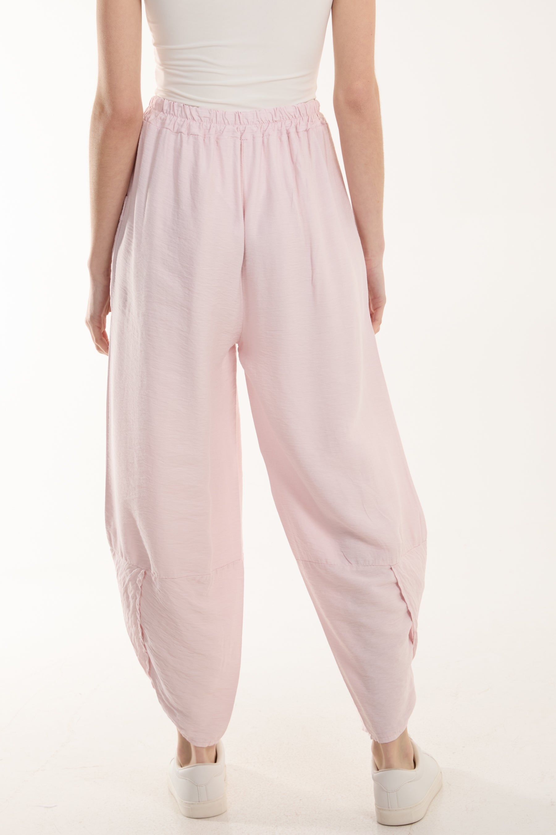 Apple Green Linen Blend Two Pocket Harem Trousers For Women ONE SIZE - Dropwear
