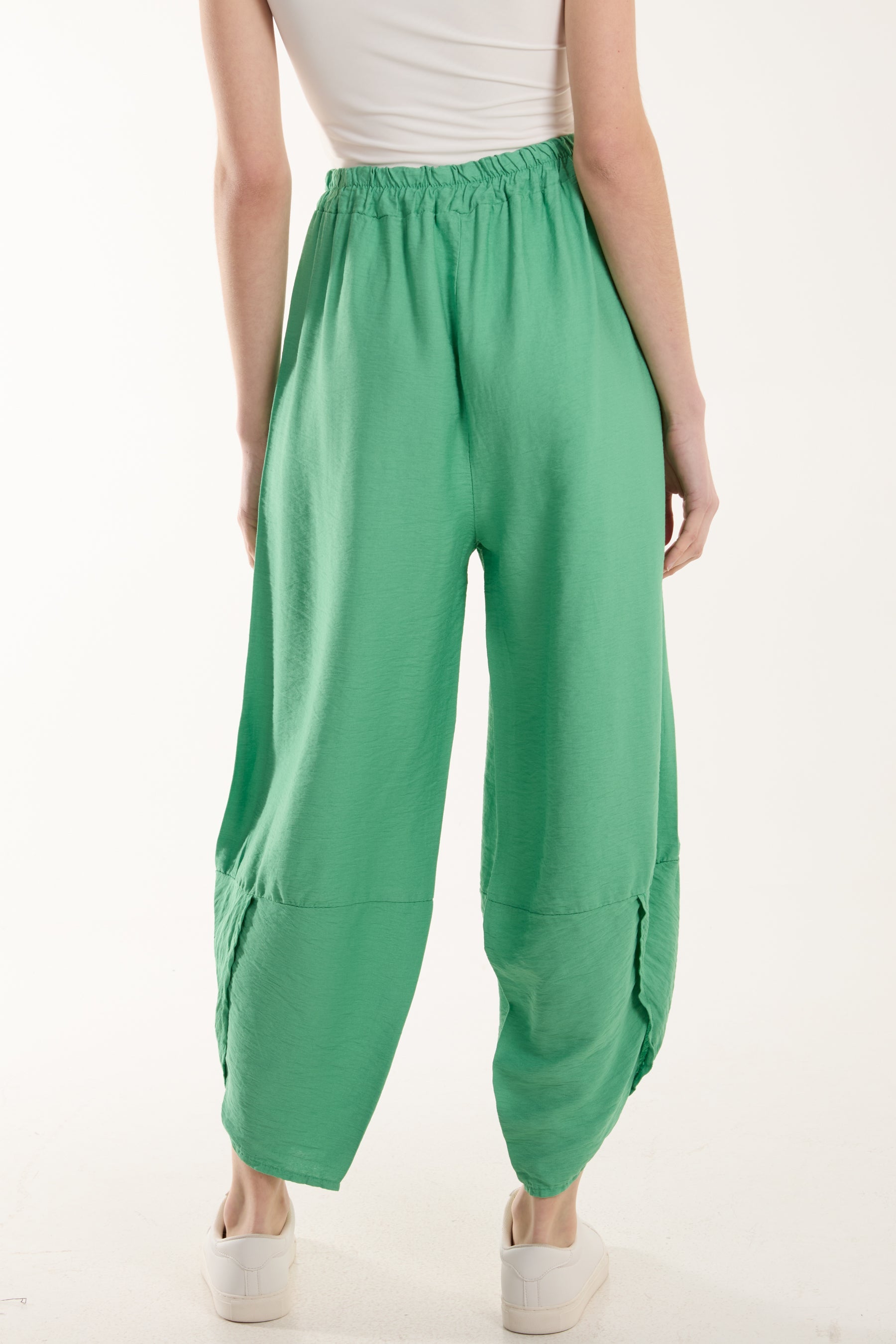 Linen Blend Two Pocket Harem Trousers For Women  - Dropwear