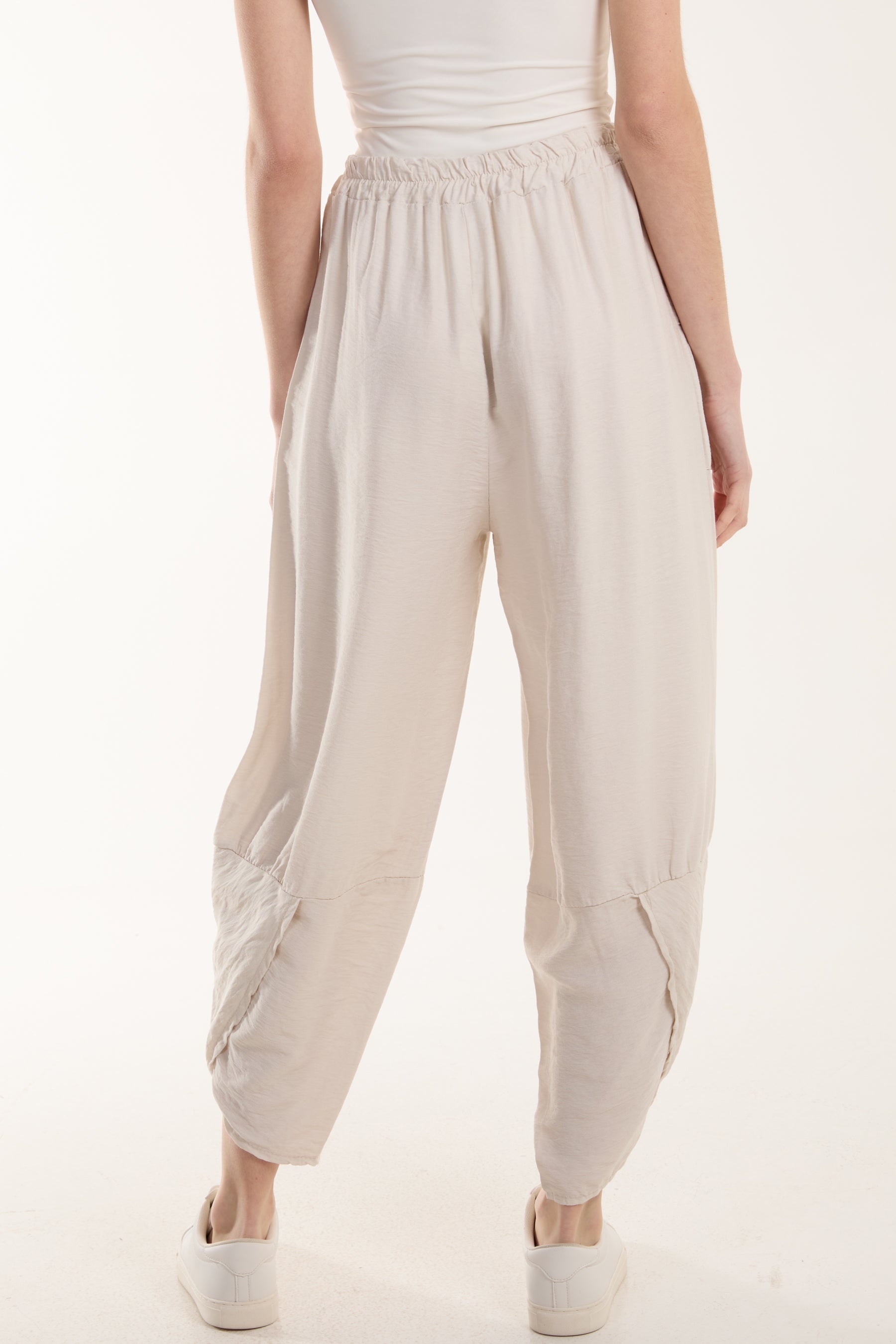 Linen Blend Two Pocket Harem Trousers For Women  - Dropwear