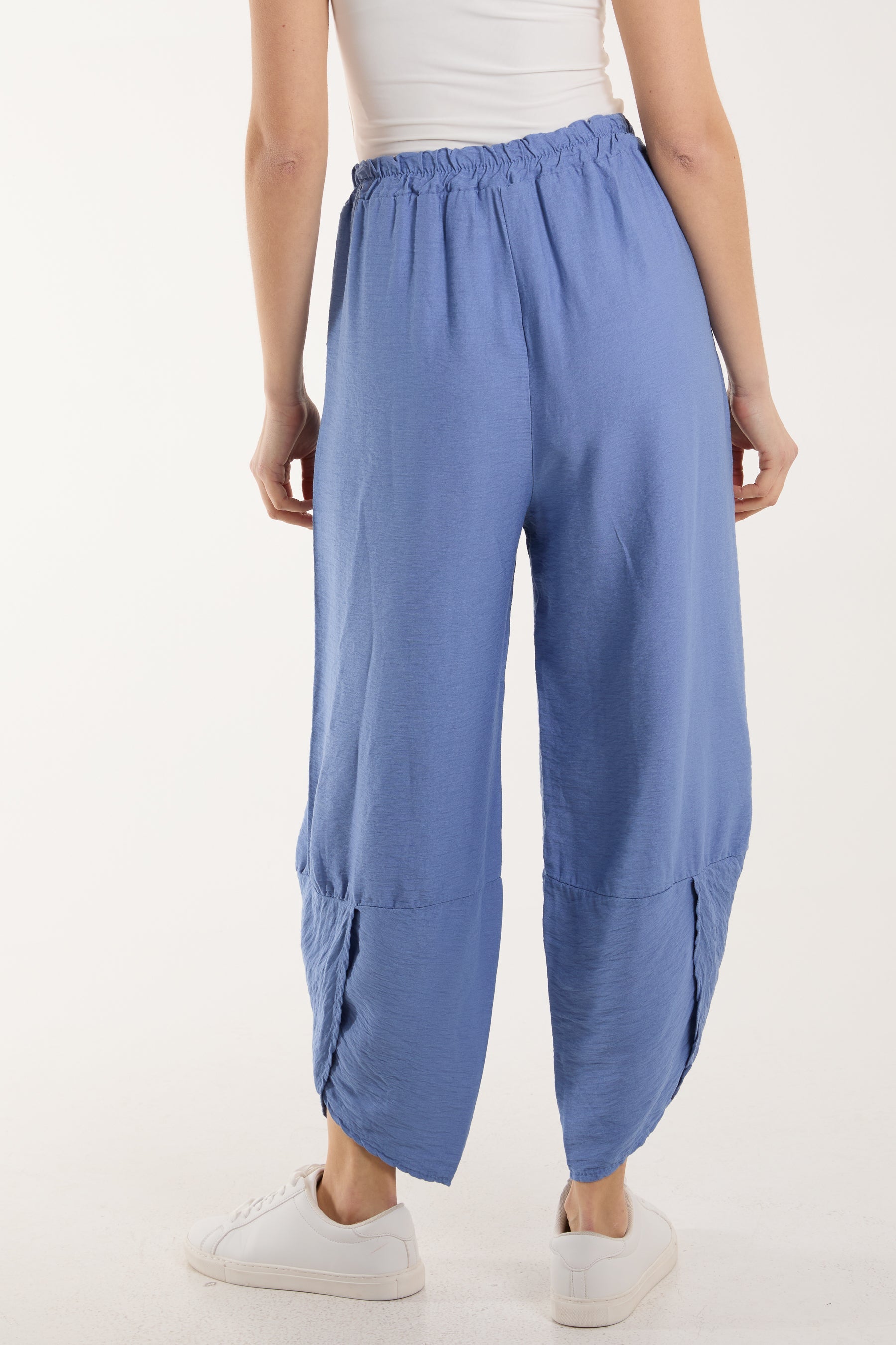 Linen Blend Two Pocket Harem Trousers For Women  - Dropwear