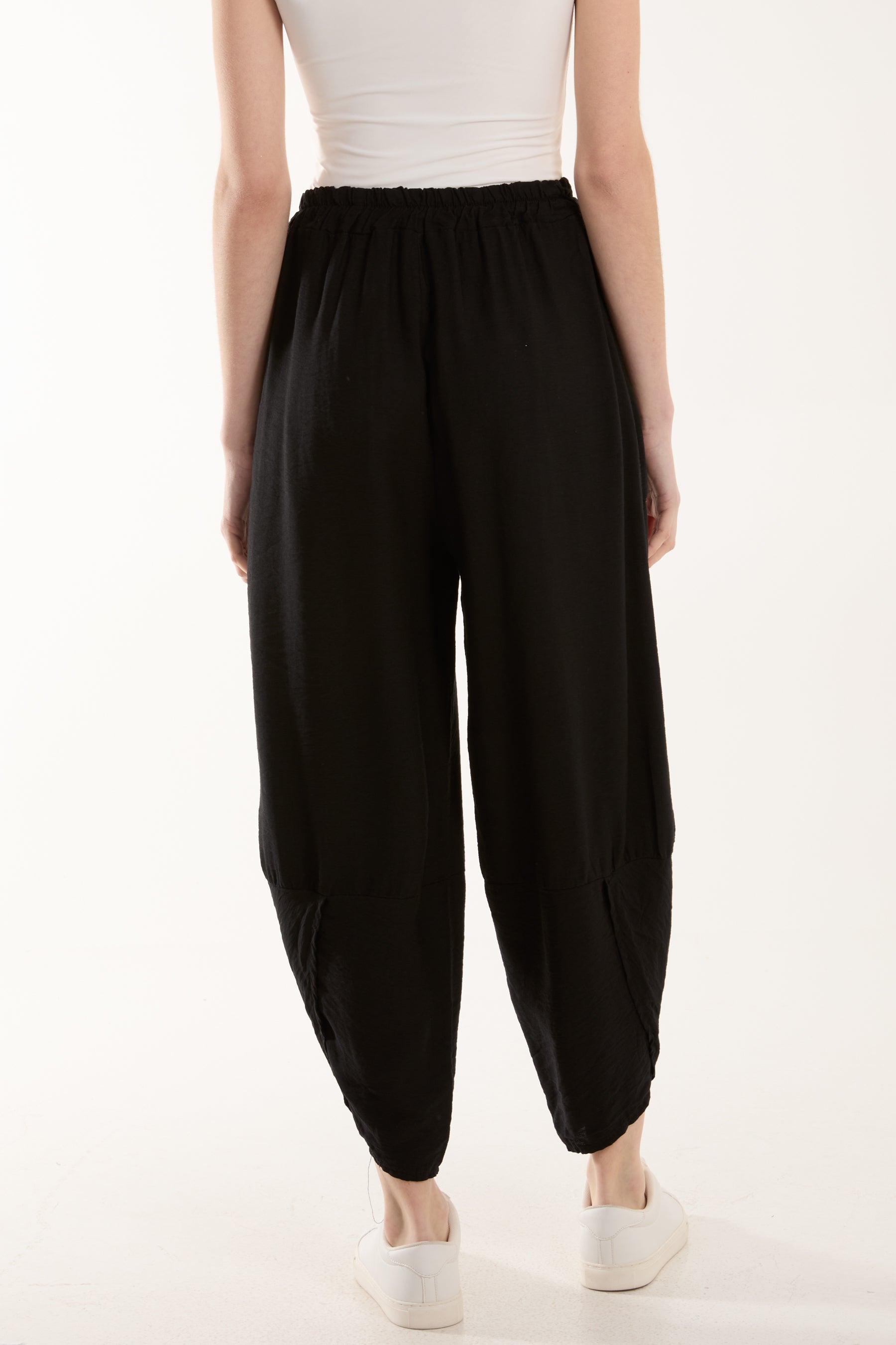 Linen Blend Two Pocket Harem Trousers For Women  - Dropwear