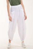 Linen Blend Two Pocket Harem Trousers For Women  - Dropwear