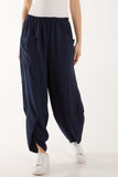 Linen Blend Two Pocket Harem Trousers For Women  - Dropwear
