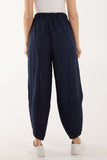 Linen Blend Two Pocket Harem Trousers For Women  - Dropwear