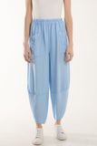Denim Linen Blend Two Pocket Harem Trousers For Women ONE SIZE - Dropwear
