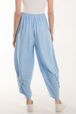 Khaki Linen Blend Two Pocket Harem Trousers For Women ONE SIZE - Dropwear
