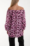 Bardot Leopard Print Blouse For Women  - Dropwear