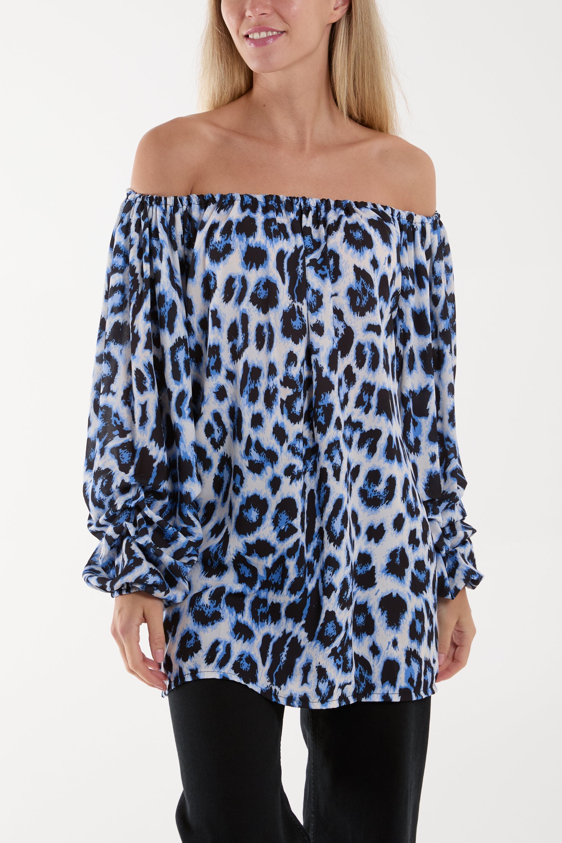 Bardot Leopard Print Blouse For Women  - Dropwear