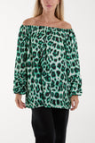 Bardot Leopard Print Blouse For Women  - Dropwear