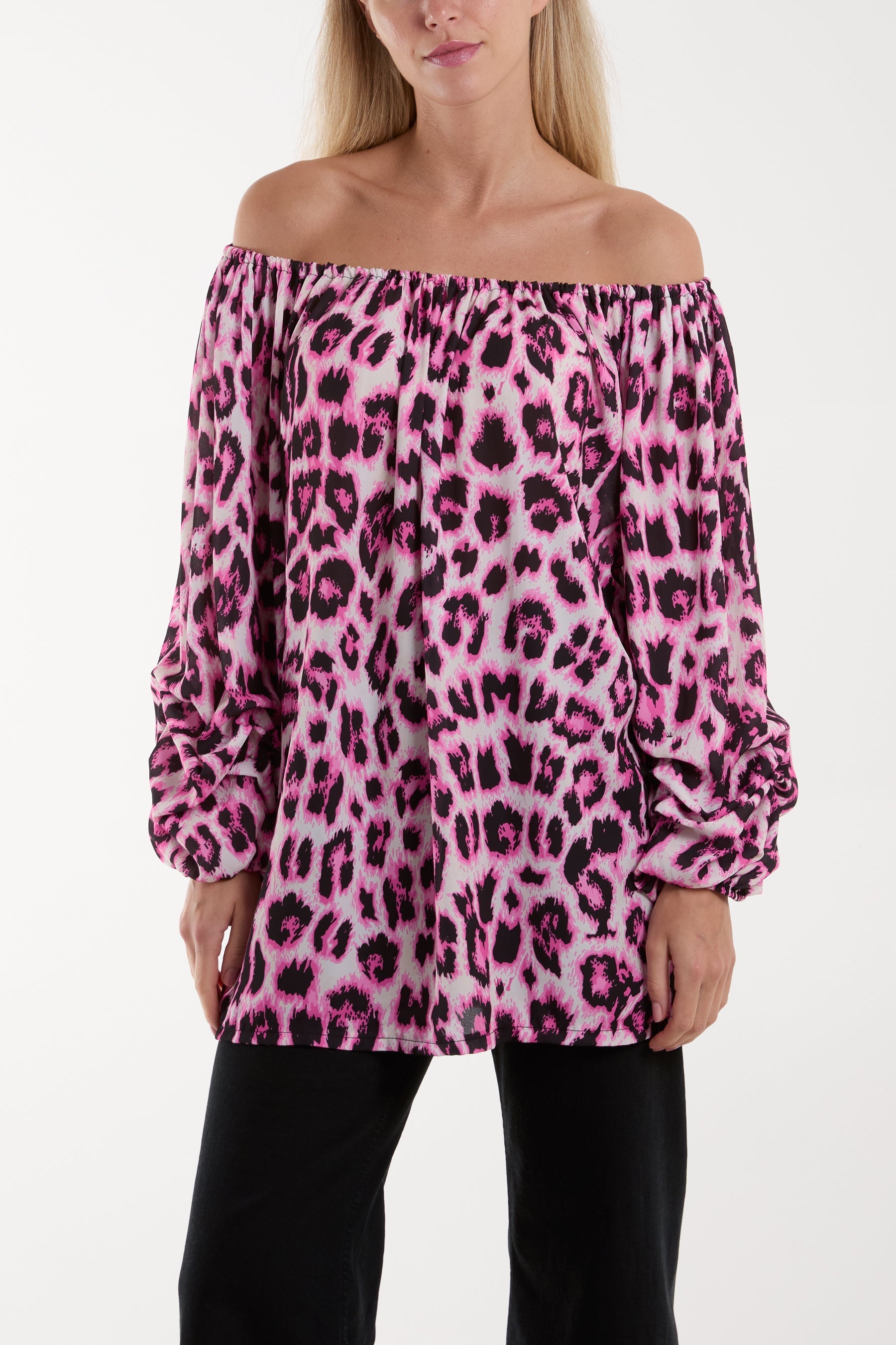 Bardot Leopard Print Blouse For Women  - Dropwear