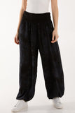Roses Contrast Waist Harem Trousers For Women  - Dropwear