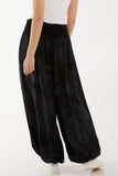 Roses Contrast Waist Harem Trousers For Women  - Dropwear