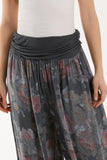 Roses Contrast Waist Harem Trousers For Women  - Dropwear