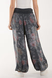 Roses Contrast Waist Harem Trousers For Women  - Dropwear