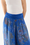Beige Roses Contrast Waist Harem Trousers For Women ONE SIZE - Dropwear
