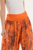 Roses Contrast Waist Harem Trousers For Women  - Dropwear