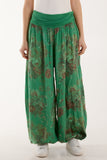 Roses Contrast Waist Harem Trousers For Women  - Dropwear