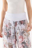 Roses Contrast Waist Harem Trousers For Women  - Dropwear