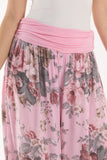 Khaki Roses Contrast Waist Harem Trousers For Women ONE SIZE - Dropwear