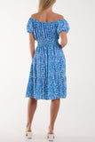 Ditsy Floral Bardot Midi Dress For Women  - Dropwear
