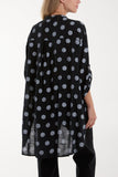 Light Blue Polka Dot Cotton Shirt For Women ONE SIZE - Dropwear