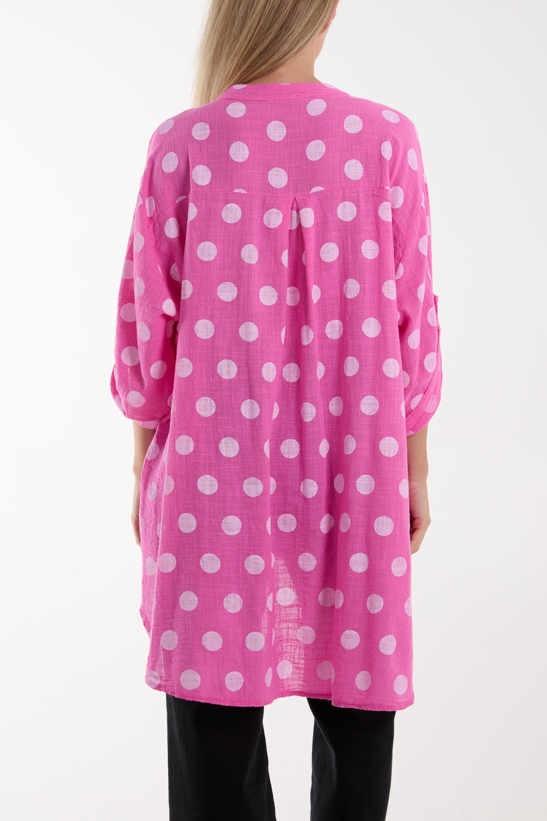 Polka Dot Cotton Shirt For Women  - Dropwear