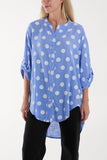Polka Dot Cotton Shirt For Women  - Dropwear