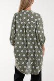 Polka Dot Cotton Shirt For Women  - Dropwear