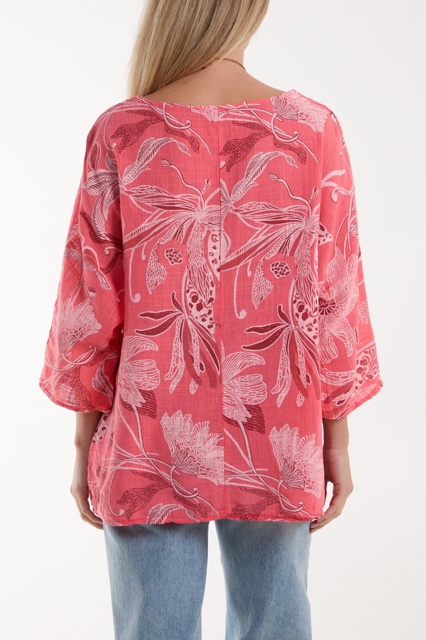 Necklace Botanical Flower Cotton Top For Women  - Dropwear