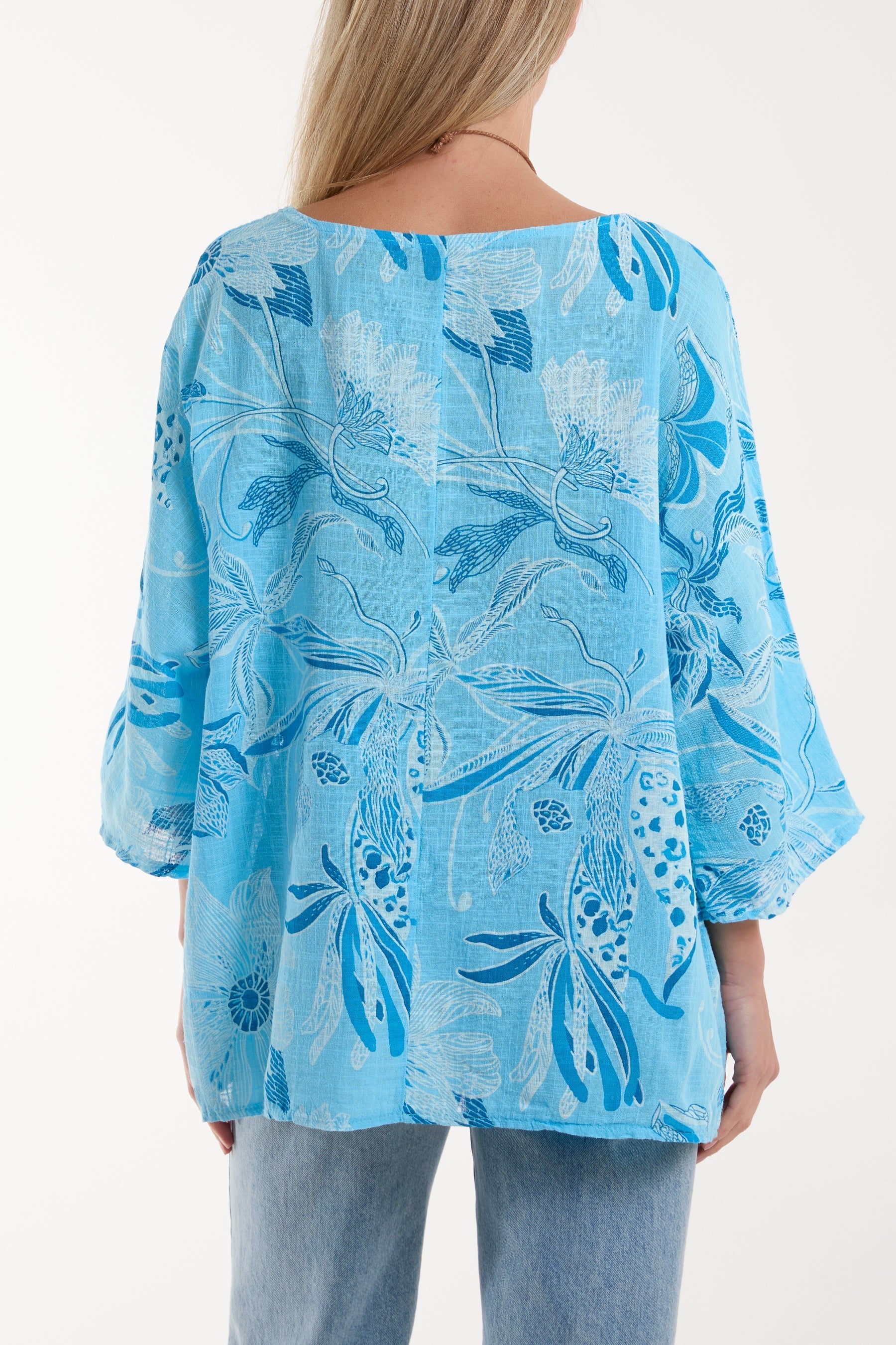 Necklace Botanical Flower Cotton Top For Women  - Dropwear
