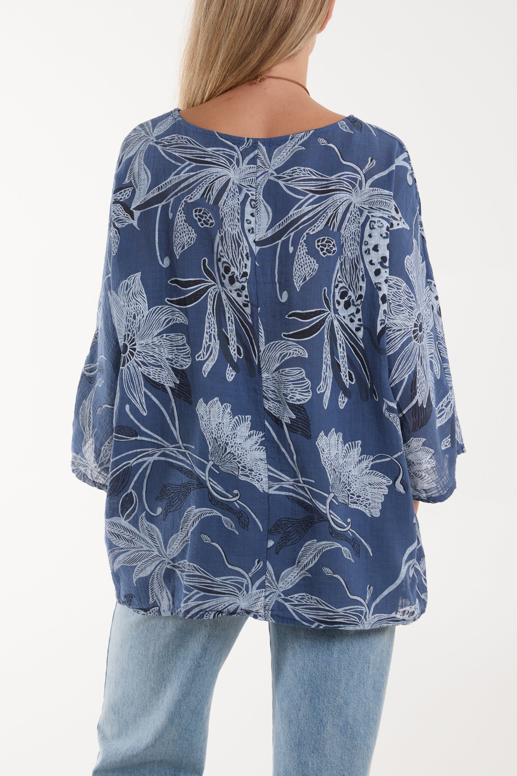 Necklace Botanical Flower Cotton Top For Women  - Dropwear
