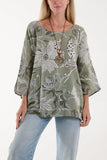 Necklace Botanical Flower Cotton Top For Women  - Dropwear