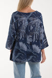 Khaki Necklace Botanical Flower Cotton Top For Women ONE SIZE - Dropwear