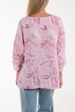 Light Blue Necklace Botanical Flower Cotton Top For Women ONE SIZE - Dropwear