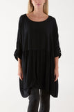 Texture Stripe Asymmetric Hem Top For Women  - Dropwear