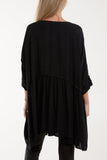 Texture Stripe Asymmetric Hem Top For Women  - Dropwear
