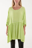 Texture Stripe Asymmetric Hem Top For Women  - Dropwear