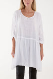 Texture Stripe Asymmetric Hem Top For Women  - Dropwear