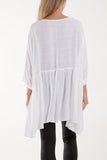 Texture Stripe Asymmetric Hem Top For Women  - Dropwear