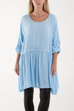 Beige Texture Stripe Asymmetric Hem Top For Women ONE SIZE - Dropwear